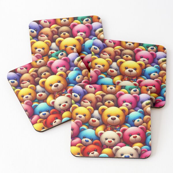 Item preview, Kaleidoscope of Cuddles A Colourful Teddy Bear Collage designed and sold by ArtComixHaven.