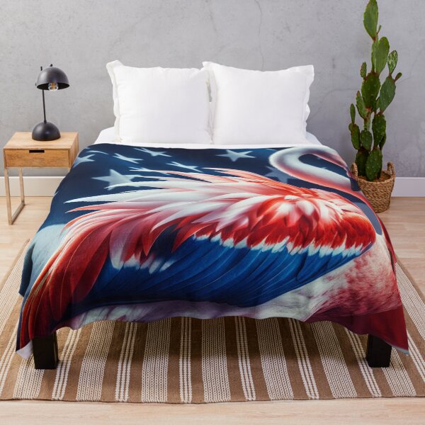 Item preview, Fla'Merican Red White Blue Flamingo Happy 4th Of July T-Shirt designed and sold by Espin23.