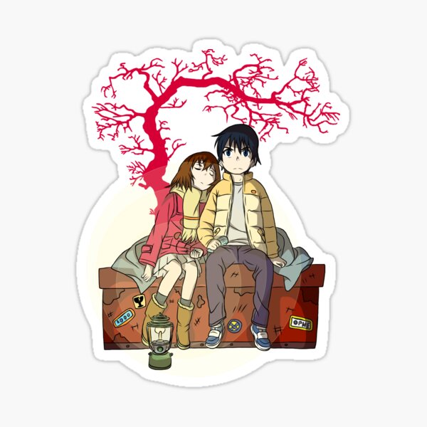 Erased Anime Stickers for Sale