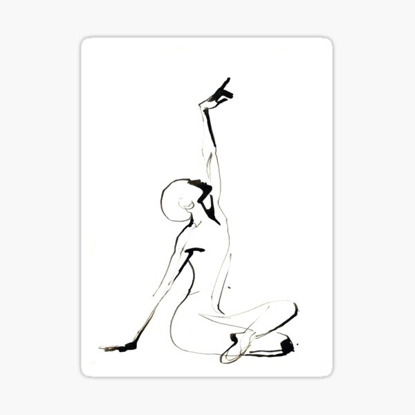 India Ink Dance Drawing Sticker