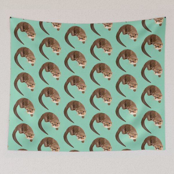 Artikelvorschau, N steht für Neotropischer Flussotter, Kunstwerk zum Thema Neotropischer Flussotter – Illustration von Süßwassersäugetieren und Design der Tierwelt Mittel- und Südamerikas entworfen und verkauft von PrettylittlepastelUk.