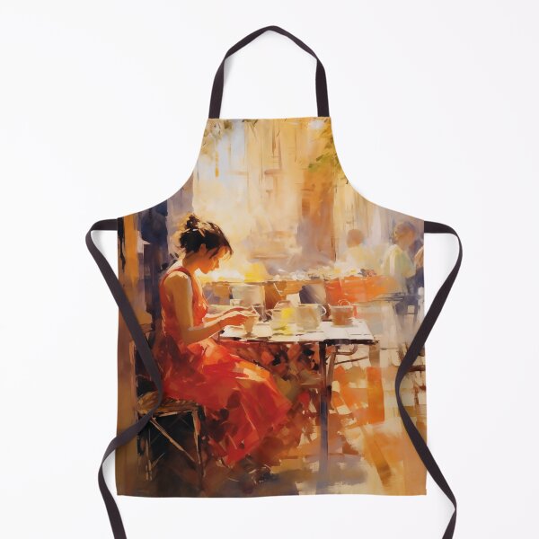 Item preview, Morning mood - woman in the city cafe | impressionism designed and sold by AniDragonfly.