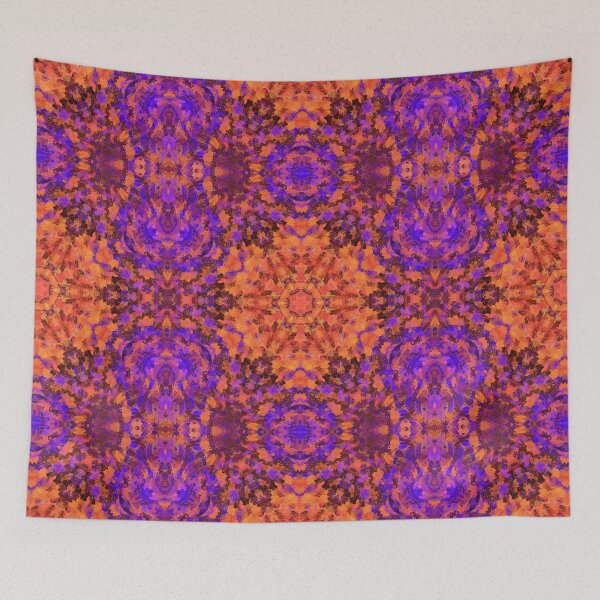 Artikelvorschau, Digitales Mandala Orange Blau und Lila entworfen und verkauft von WormholeOrbital.