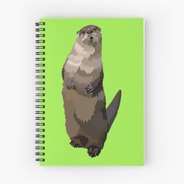 Artikelvorschau, N steht für Nordamerikanischer Flussotter, Nordamerikanischer Flussotter-Illustration – Verspieltes Kunstwerk eines Süßwassersäugetiers entworfen und verkauft von PrettylittlepastelUk.