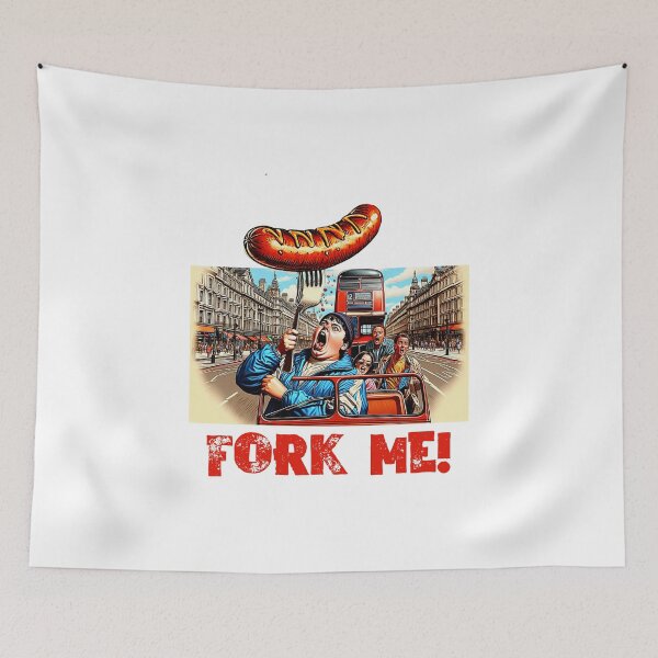 Item preview, Fork Me! Sausage on a Fork. Boy On London Bus by Get Forked designed and sold by Get-Forked.