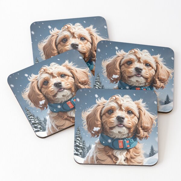 Item preview, Snowy adventure of a Cavapoo  designed and sold by digiscapeart.