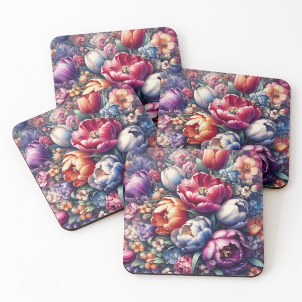 Item preview, Velvet Petals Unfurl in Nature's Masterful Floral Mosaic designed and sold by ArtComixHaven.