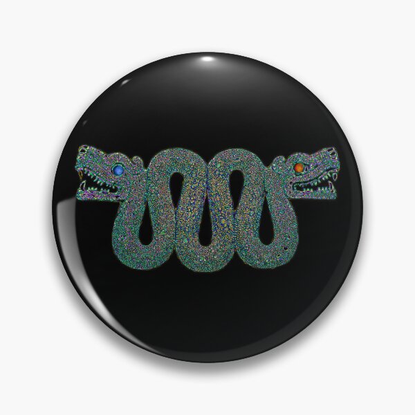 Item preview, Maquizcoatl - Aztec Double-Headed Serpent in Glassy Blues designed and sold by Aztectees.