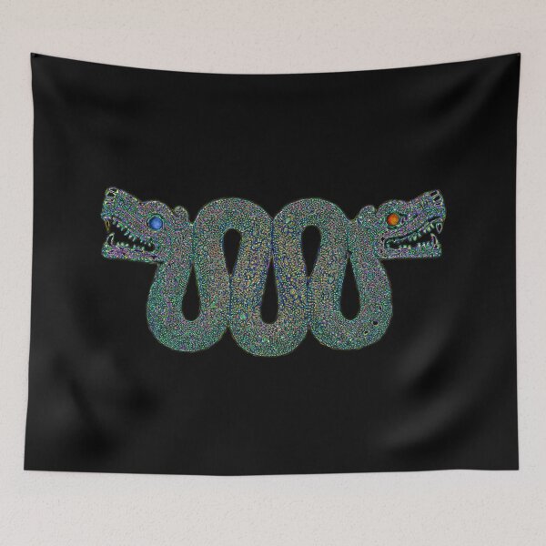 Item preview, Maquizcoatl - Aztec Double-Headed Serpent in Glassy Blues designed and sold by Aztectees.