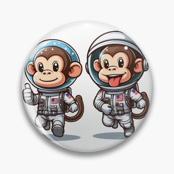 Item preview, two monkeys wearing astronaut costumes designed and sold by MzulhilmiZam.