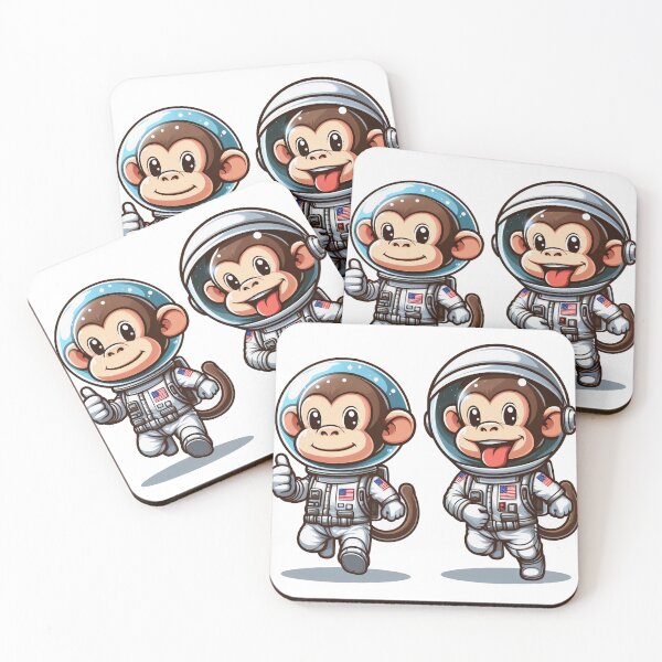 Item preview, two monkeys wearing astronaut costumes designed and sold by MzulhilmiZam.