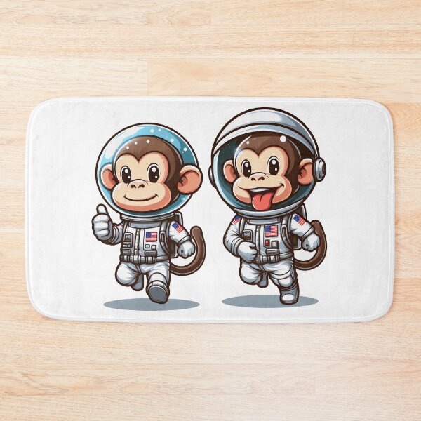 Item preview, two monkeys wearing astronaut costumes designed and sold by MzulhilmiZam.