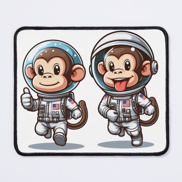Item preview, two monkeys wearing astronaut costumes designed and sold by MzulhilmiZam.