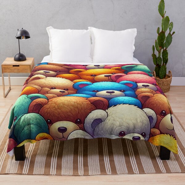 Item preview, Colourful Teddy Bear Galaxy, Cuddly Companions Everywhere You Look designed and sold by ArtComixHaven.