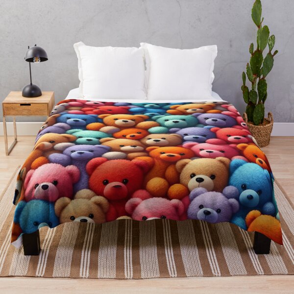 Item preview, Soft Rainbow Huddle Plush Bears Poster and Quilt Inspiration designed and sold by ArtComixHaven.