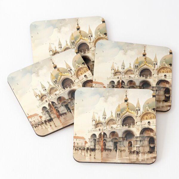 Item preview, Venice S. Mark watercolor painting, city landscape, Italy art, Venice souvenir, Italian travel, S. Marco cathedral designed and sold by SpettacolArte.