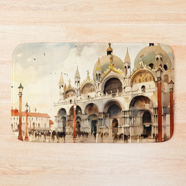 Item preview, Venice S. Mark watercolor painting, city landscape, Italy art, Venice souvenir, Italian travel, S. Marco cathedral designed and sold by SpettacolArte.