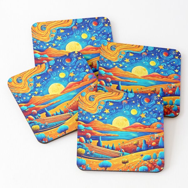 Item preview, Starry Night Surrealism Cartoon Art designed and sold by Health And Fitness Posts e-Store.