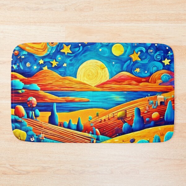 Item preview, Starry Night Surrealism Cartoon Art designed and sold by Health And Fitness Posts e-Store.