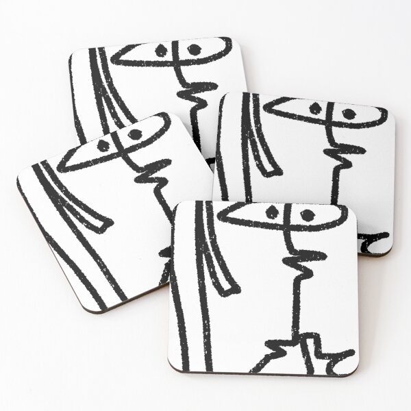 Item preview, Sleepy Line man - original artwork Black and White  designed and sold by Oqueartecura.