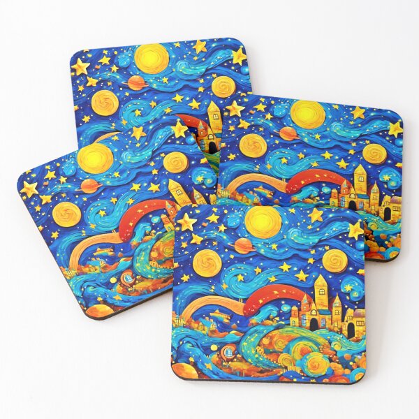 Item preview, Cartoon Starry Night Badaist Art designed and sold by Health And Fitness Posts e-Store.