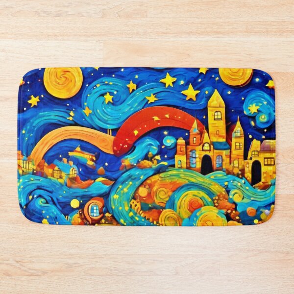 Item preview, Cartoon Starry Night Badaist Art designed and sold by Health And Fitness Posts e-Store.