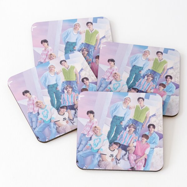 Item preview, ot8 Stray Kids SKZ 2024 cute colourful happy smiling idols white fluffy kpop boys designed and sold by Kpop-Noona.