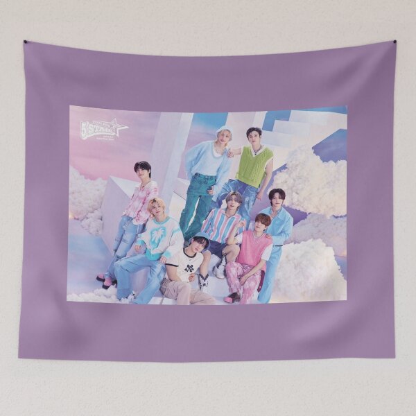 Item preview, ot8 Stray Kids SKZ 2024 cute colourful happy smiling idols white fluffy kpop boys designed and sold by Kpop-Noona.