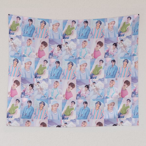 Item preview, ot8 Stray Kids SKZ 2024 cute colourful happy smiling idols white fluffy kpop boys designed and sold by Kpop-Noona.