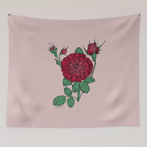 Item preview, Dark Red Rosette Rose Bloom Very Full 40+ Petals In 3+ Rows designed and sold by Rachael Taylor.