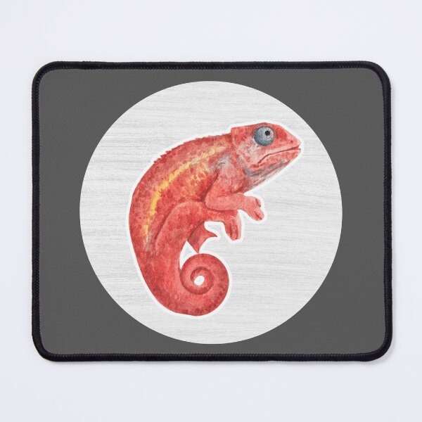 Item preview, Red Chameleon Watercolor Drawing designed and sold by LivingColorful.