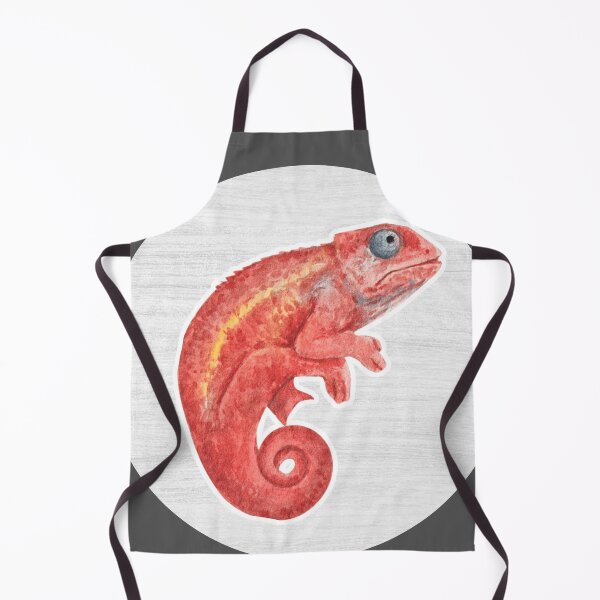 Item preview, Red Chameleon Watercolor Drawing designed and sold by LivingColorful.