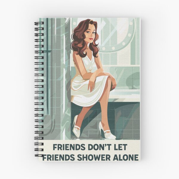 Item preview, Friends don't let friends shower alone Funny Bathroom Art Print Sign  designed and sold by EmmiFoxDesigns.