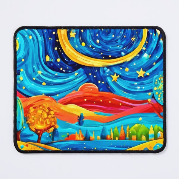 Item preview, Vibrant Starry Night Badaist Style Art designed and sold by Health And Fitness Posts e-Store.