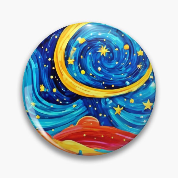 Item preview, Vibrant Starry Night Badaist Style Art designed and sold by Health And Fitness Posts e-Store.