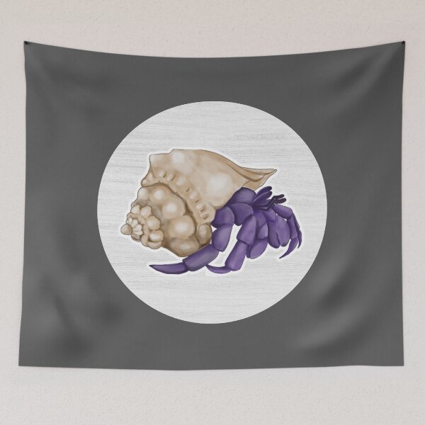 Item preview, land hermit crab Watercolor Drawing designed and sold by LivingColorful.