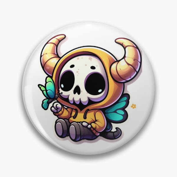 Artikelvorschau, Skurrile Flügel: Der niedliche gehörnte Totenkopf genießt die Schmetterlinge entworfen und verkauft von MrDarkRealm.