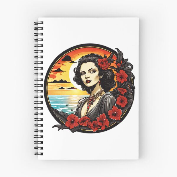 Item preview, Elegant and Goth Vampire with Red Lips on a Beach at Sunset designed and sold by NautiChic.