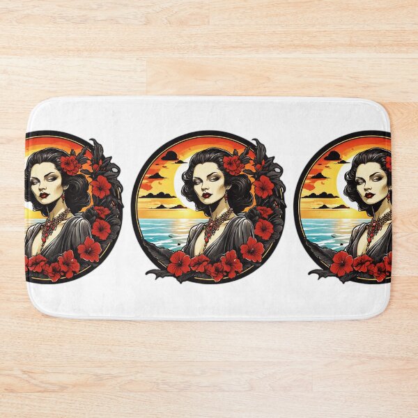 Item preview, Elegant and Goth Vampire with Red Lips on a Beach at Sunset designed and sold by NautiChic.