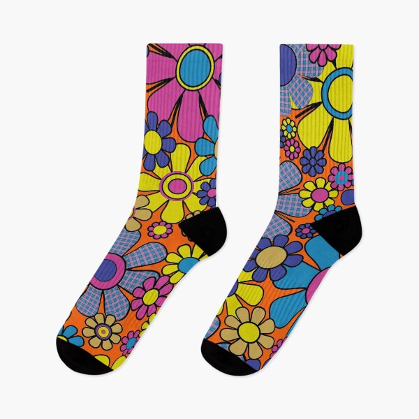 Item preview, Groovy Maximalist Floral Retro Garden Gingham Flowers 60s 70s Pattern designed and sold by kierkegaard.