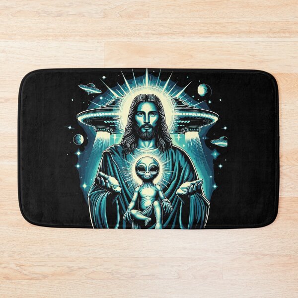 Item preview, Jesus with Baby Alien UFO designed and sold by Nerdlight.