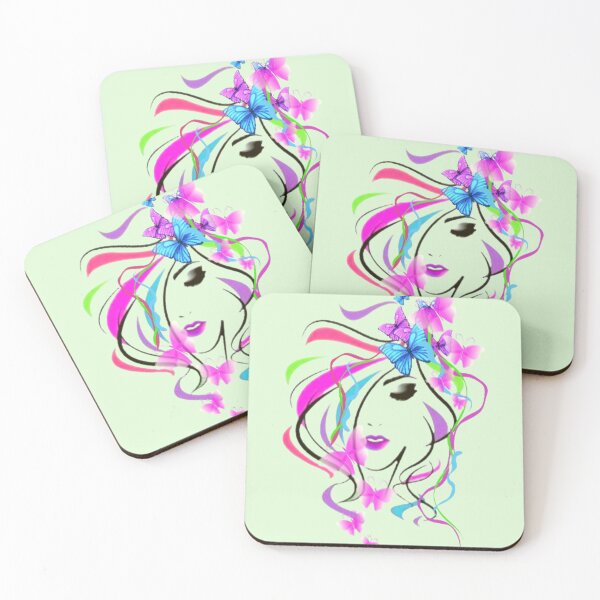 Item preview, Butterfly Lady,  Bohemian design, Abstraction, bold colorful abstract playful design inspired by nature designed and sold by Adri Barnard.