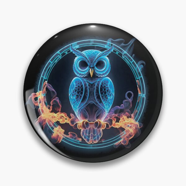Item preview, Neon owl in a circle, in flames designed and sold by MagelliShop.