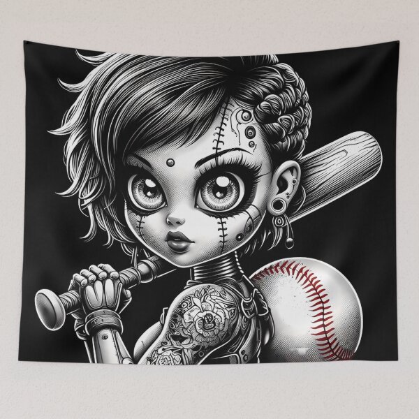 Item preview, Cyber Baseball Player with Intense Gaze designed and sold by aminz4.