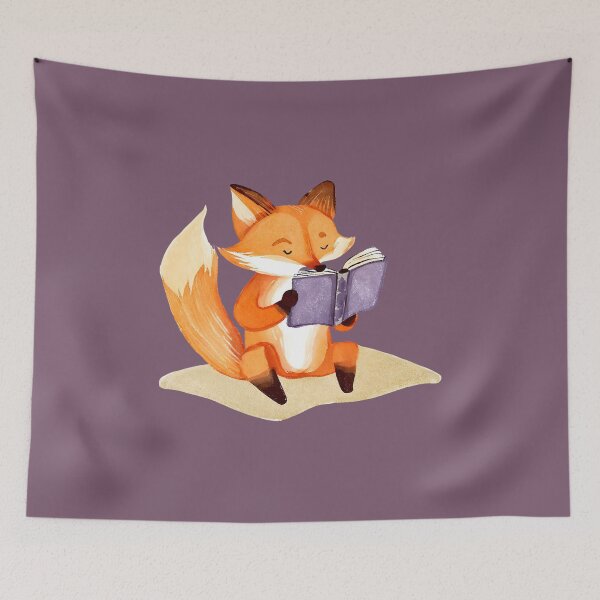 Item preview, Cute Watercolor Fox Reading a Book designed and sold by FarmOfCuties.