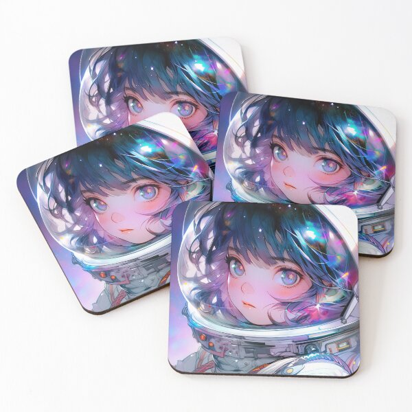 Item preview, Cosmic Nebula Stargazer Anime Girl designed and sold by bubblegoth.