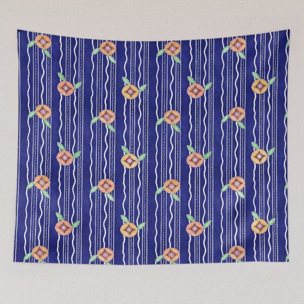 Item preview, Mandarin Oranges and Flowers Japanese Katagami designed and sold by recoverytree.
