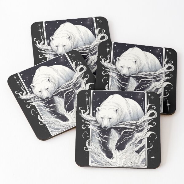 Item preview, Black And White Monochromatic Polar Bear designed and sold by TomFrontierArt.