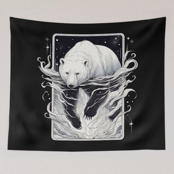 Item preview, Black And White Monochromatic Polar Bear designed and sold by TomFrontierArt.