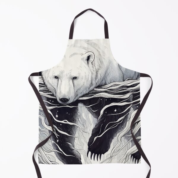 Item preview, Black And White Monochromatic Polar Bear designed and sold by TomFrontierArt.